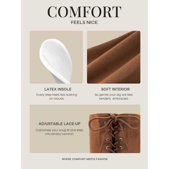 Dream Pairs Women's Brown Over The Knee Thigh High Chunky Heel Long Sexy Boots - Picture 3 of 8